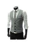 Slim Fit V-Neck Suit Vest-D194