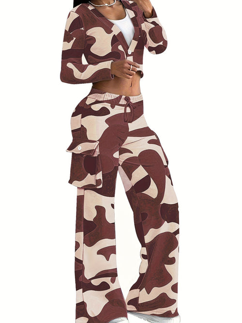 Camouflage print suit-D840