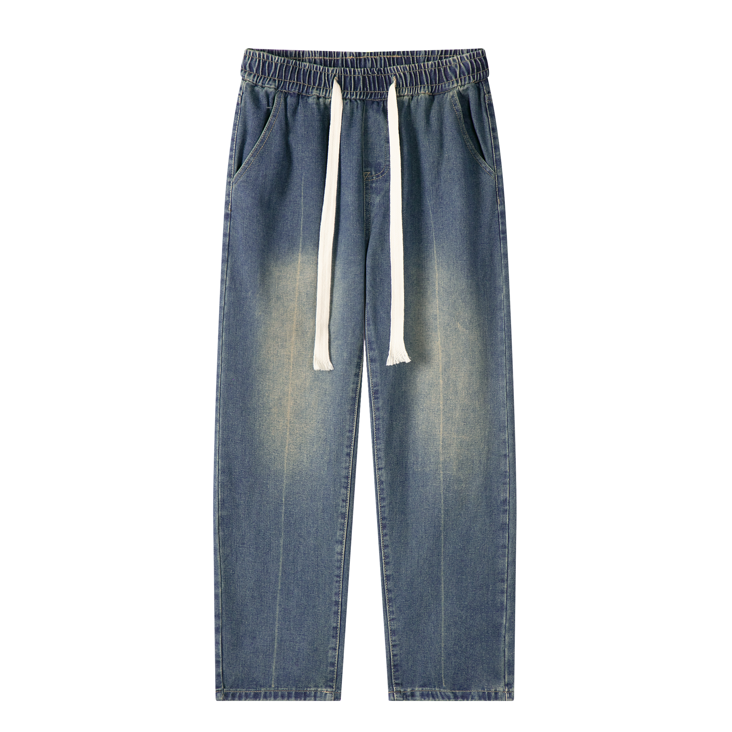 Elastic waist jeans-D80