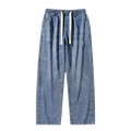 Solid straight elastic jeans-D71