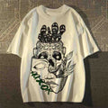 Skull print tee-D786