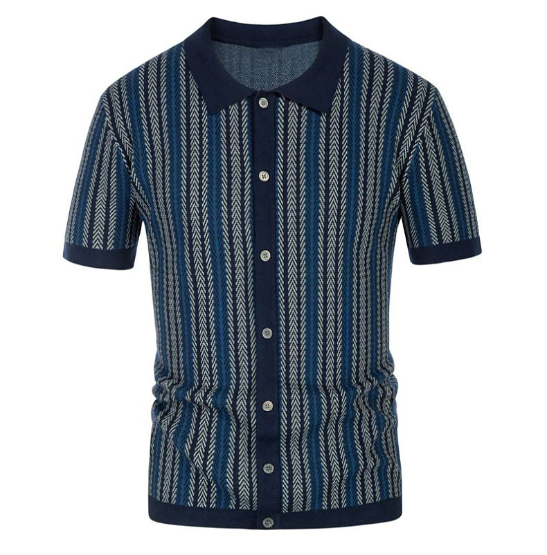Striped polo shirt-D772