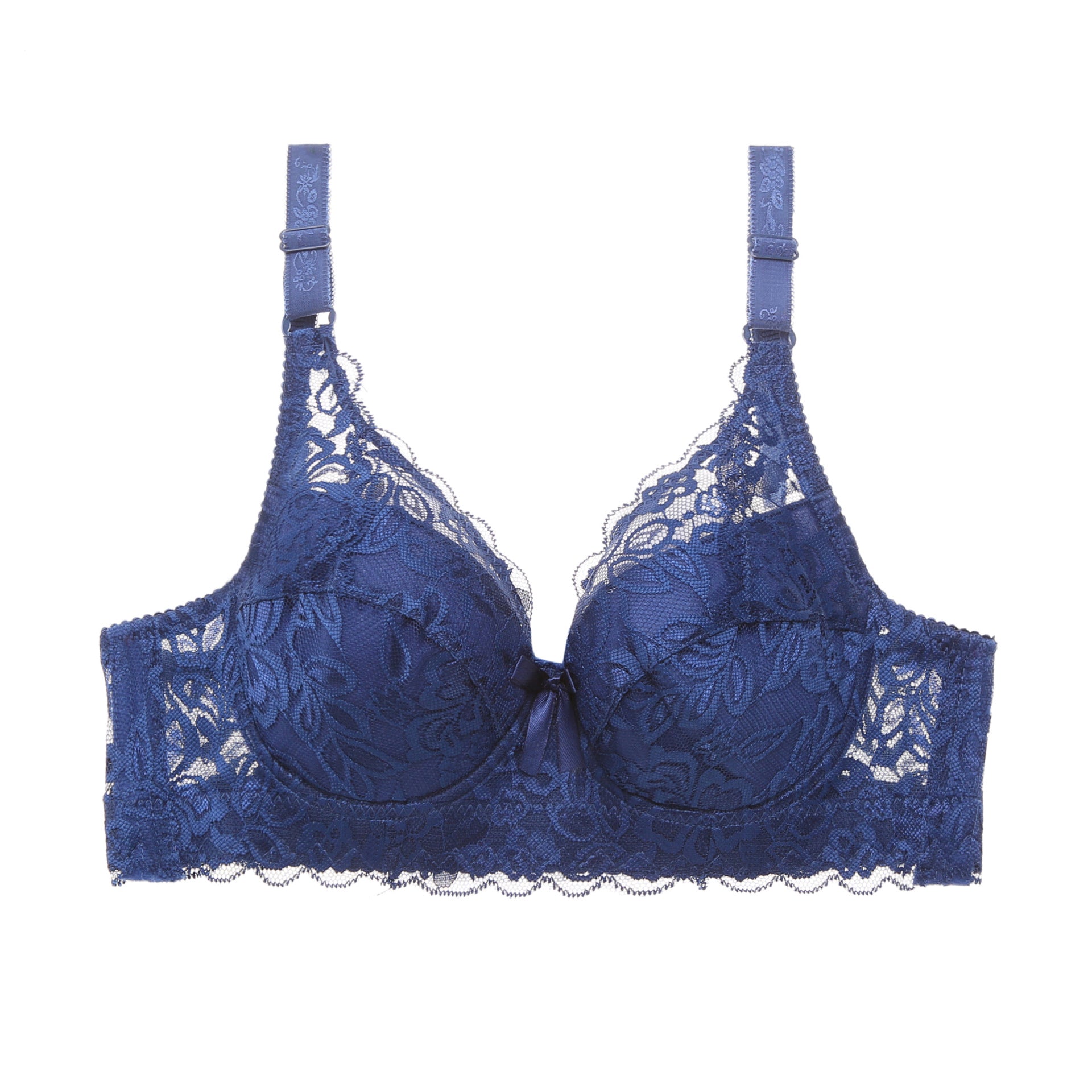 Hot selling large size ultra-thin cotton Cup adjustable bra lace sexy bra with steel ring gathered women's underwear
