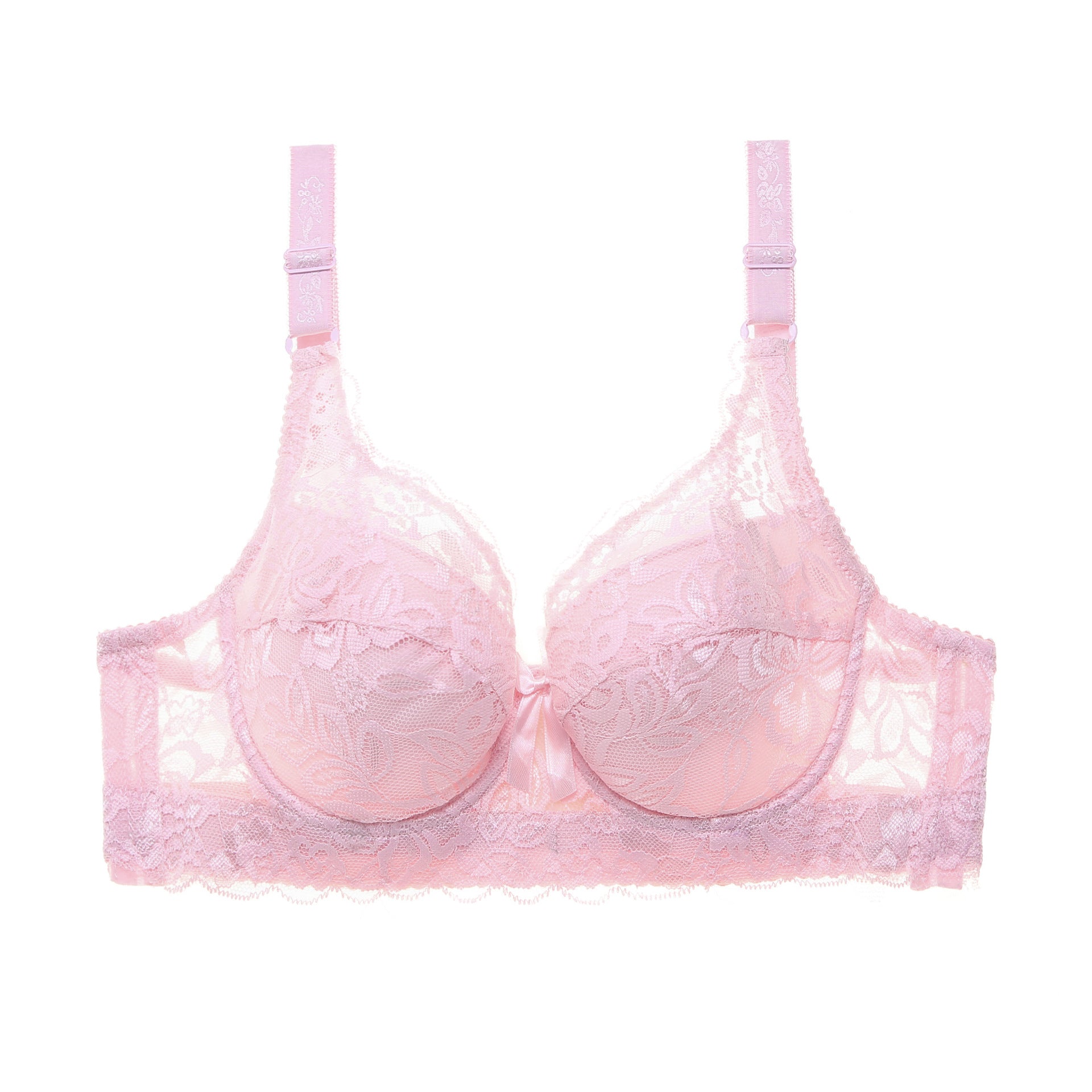Hot selling large size ultra-thin cotton Cup adjustable bra lace sexy bra with steel ring gathered women's underwear