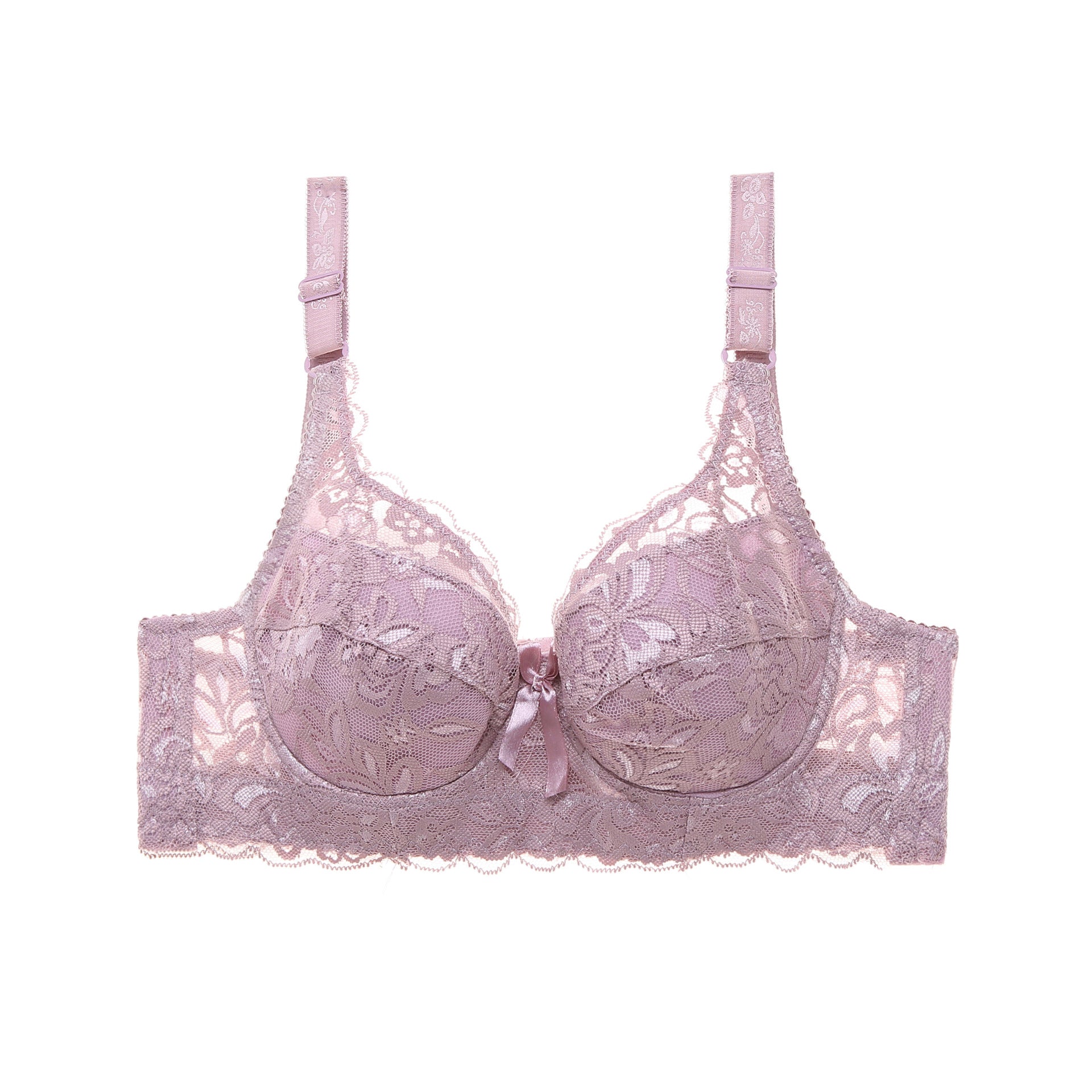 Hot selling large size ultra-thin cotton Cup adjustable bra lace sexy bra with steel ring gathered women's underwear