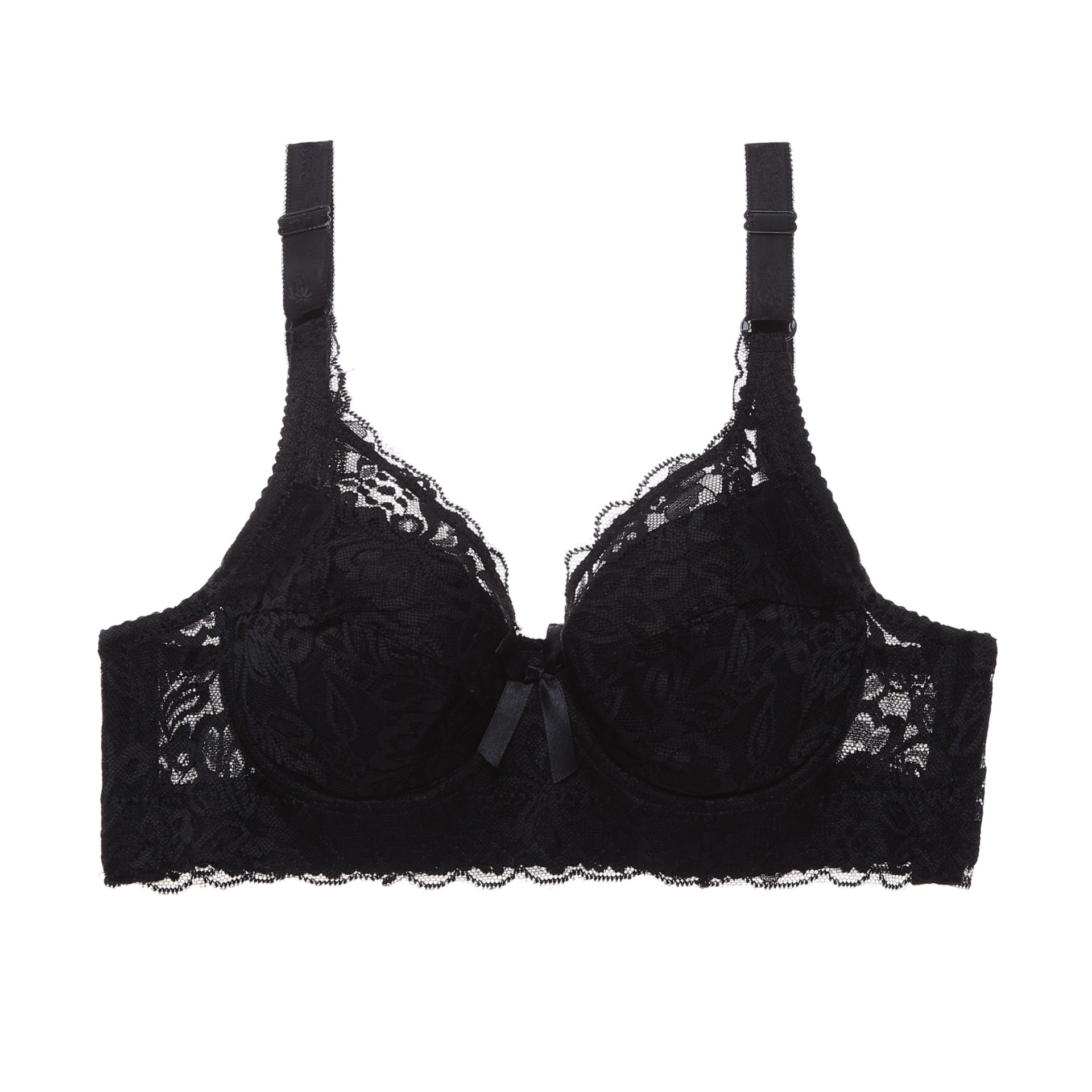 Hot selling large size ultra-thin cotton Cup adjustable bra lace sexy bra with steel ring gathered women's underwear