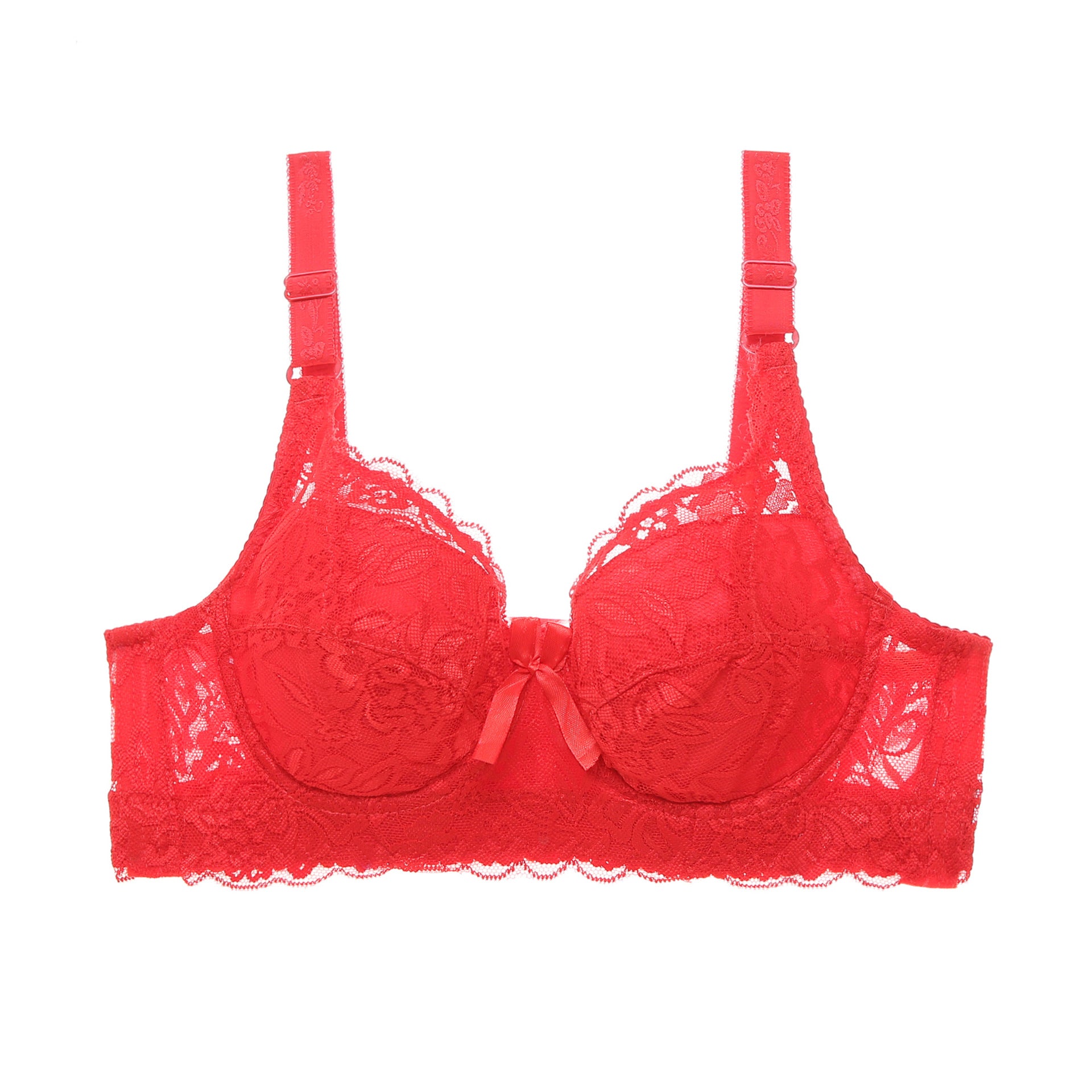 Hot selling large size ultra-thin cotton Cup adjustable bra lace sexy bra with steel ring gathered women's underwear