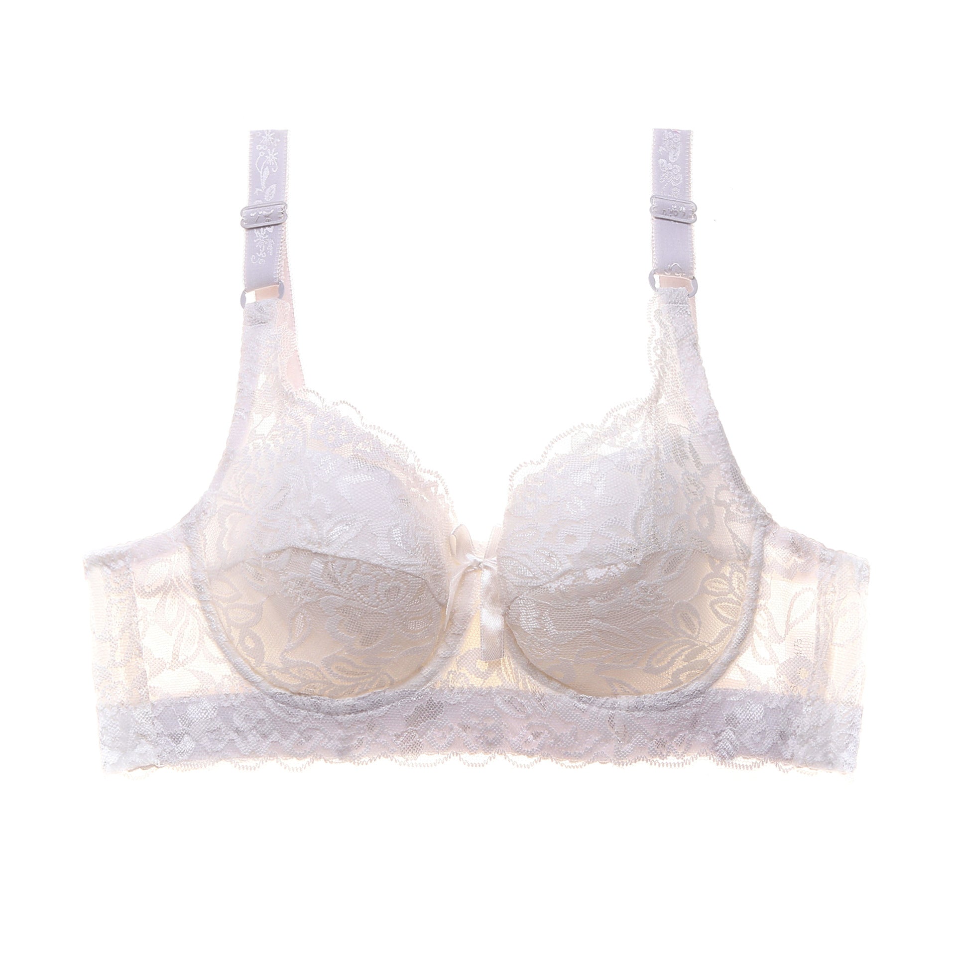 Hot selling large size ultra-thin cotton Cup adjustable bra lace sexy bra with steel ring gathered women's underwear