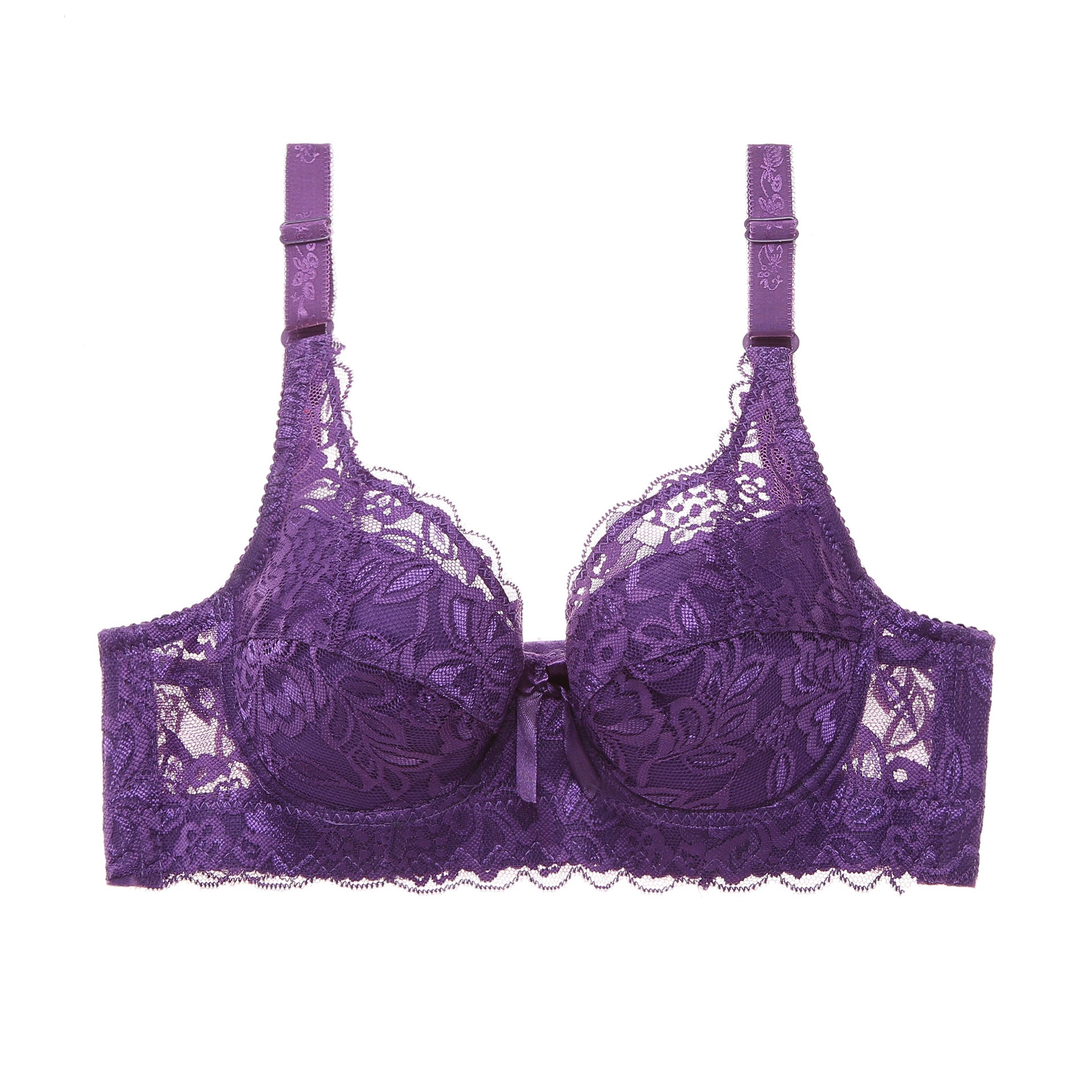 Hot selling large size ultra-thin cotton Cup adjustable bra lace sexy bra with steel ring gathered women's underwear