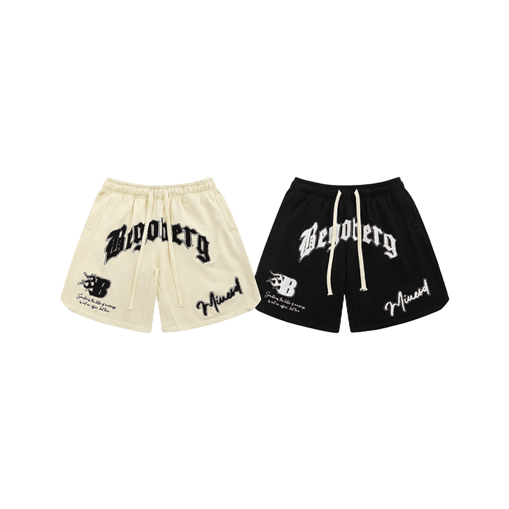 Letter element drawstring shorts-D214