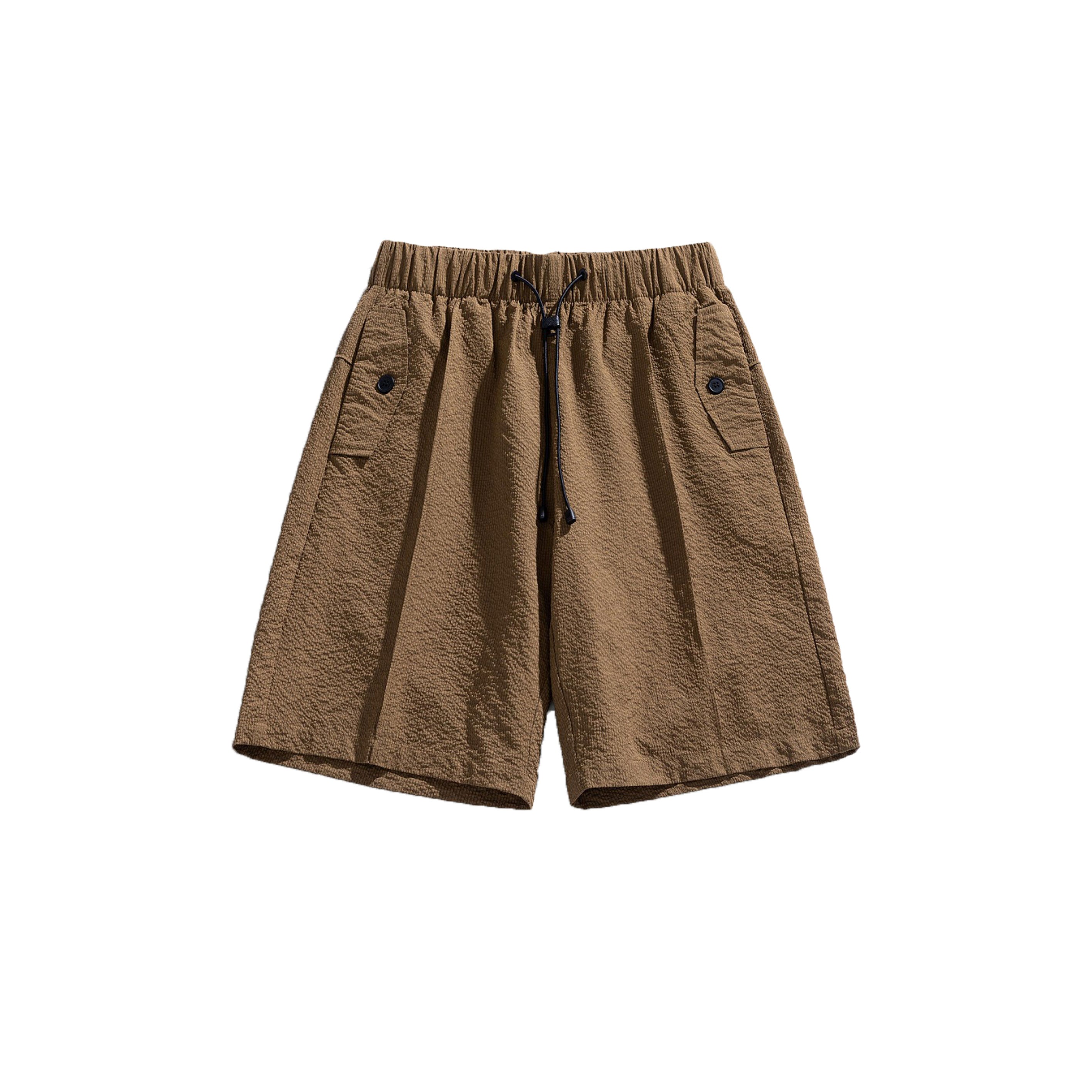 Solid color drawstring shorts-B10