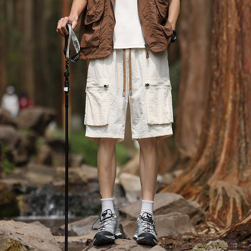 Multi-pocket shorts-D109