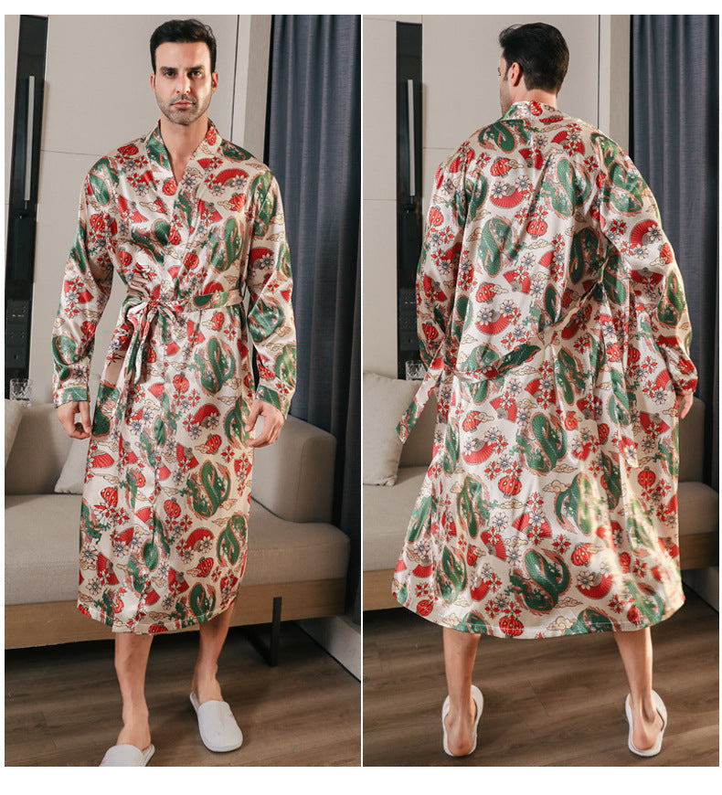 Ice silk robe-D18