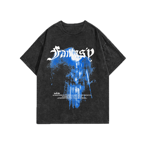 Vintage blue print TEE-D49
