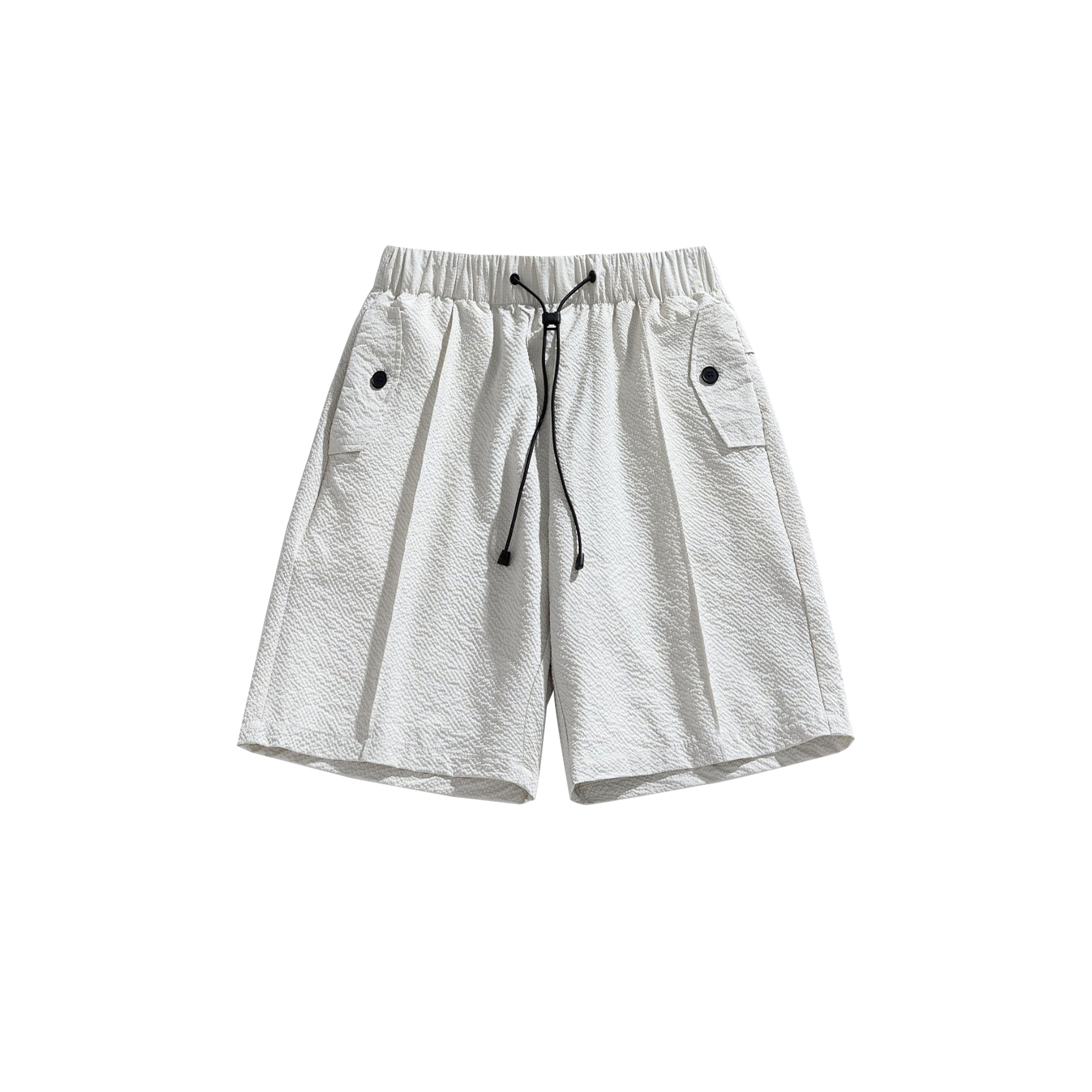 Solid color drawstring shorts-B10