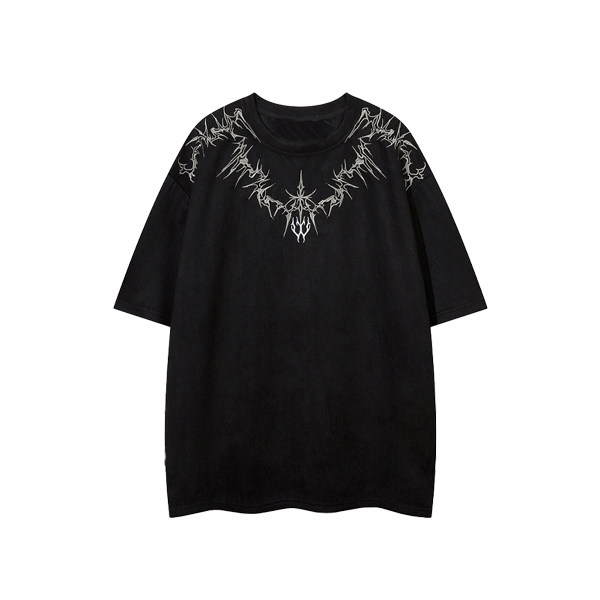 Vintage embroidered suede TEE-D446