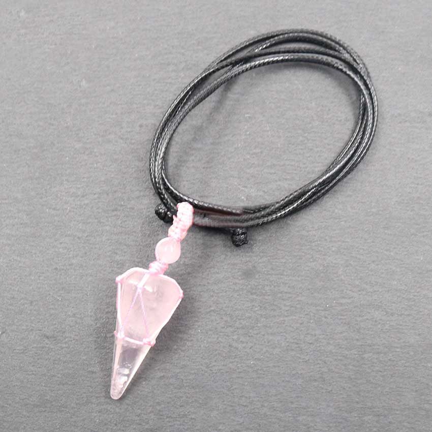 Natural crystal pendant necklace-D693