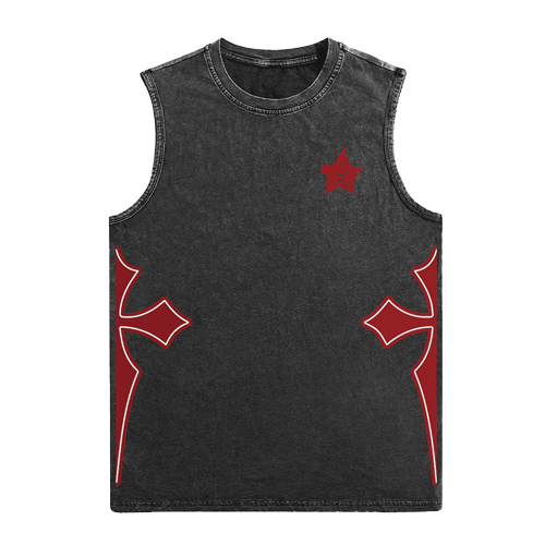Vintage vest print-D624