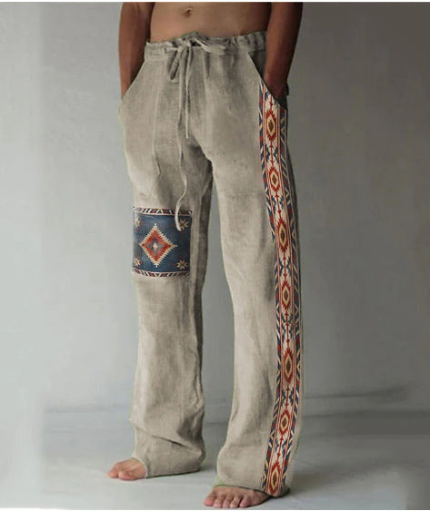 Printed beach pants-D740