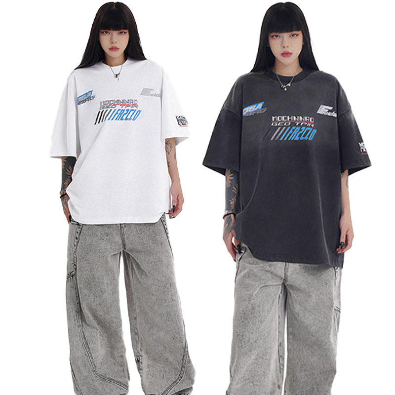 Racing style lettering print TEE-D522