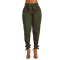 Thin pants with bows-D176