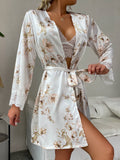 Sexy printed dressing gown-D23