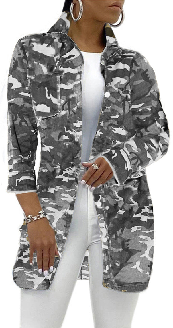 Long denim jacket-D691