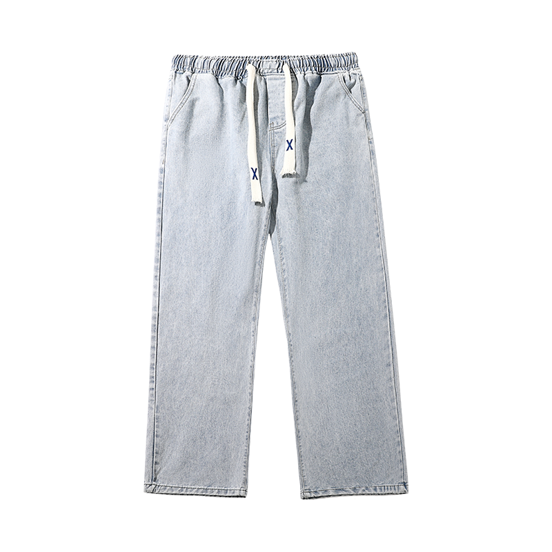 Solid elastic jeans-D83