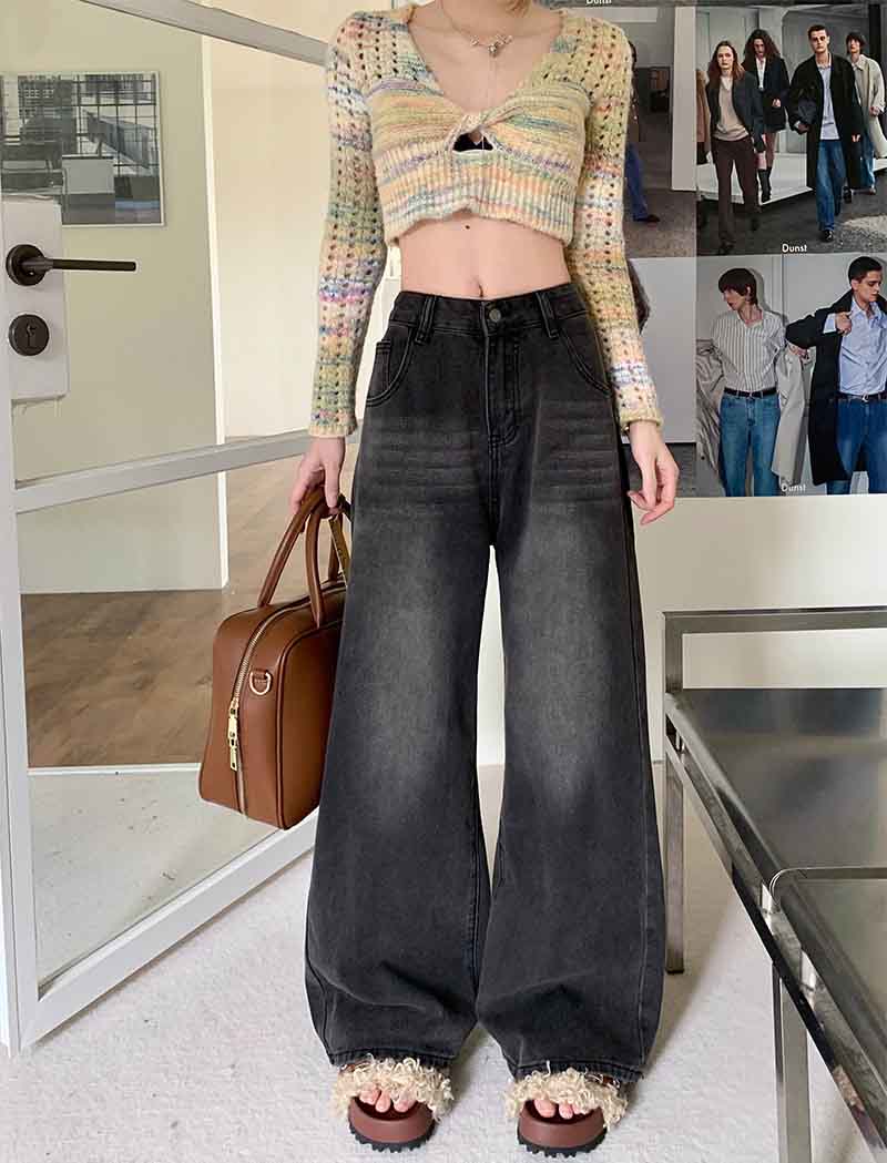 Basic baggy jeans-D812