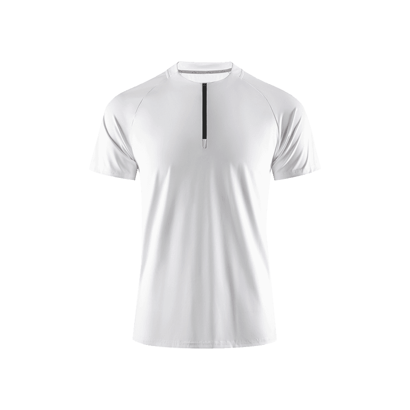 Half-zip ice silk T-shirt-D869