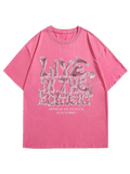 Retro letter print TEE-D373