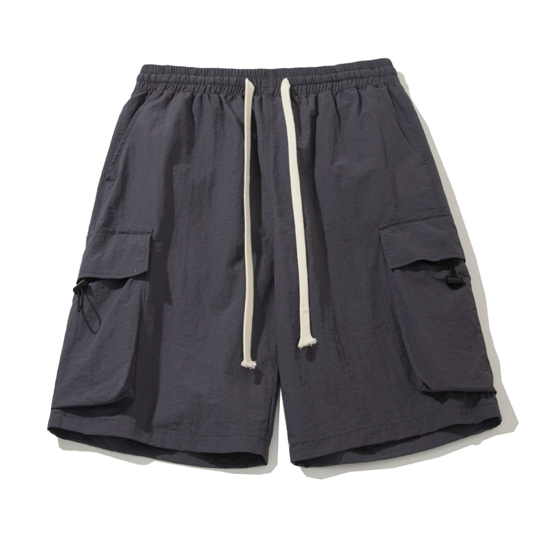 Solid color pocket shorts-D108