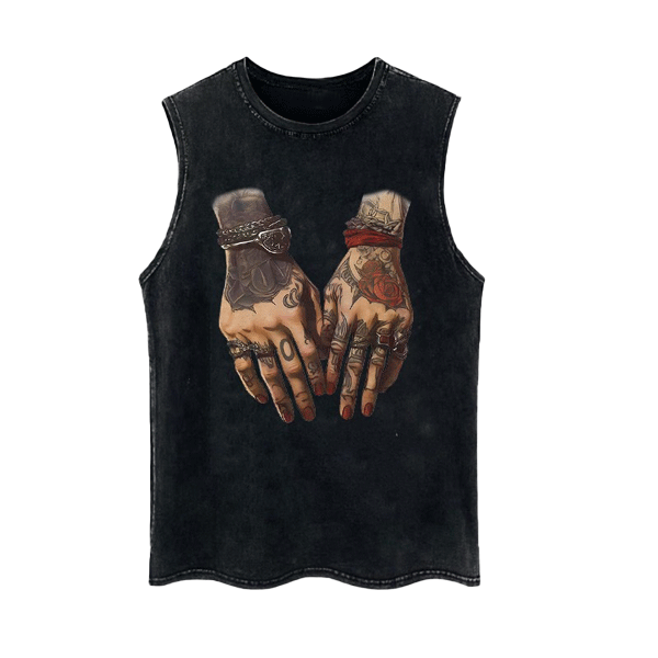 Sleeveless shoulder vest-D716