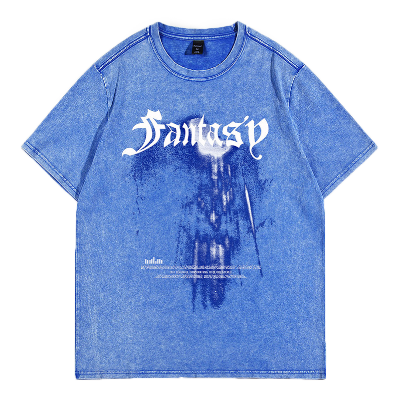 Vintage blue print TEE-D49