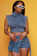 Vintage denim shorts-D845