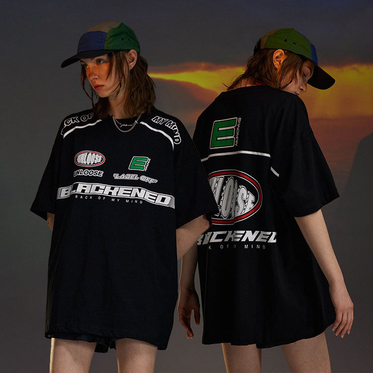 Racing-inspired printed TEE-D759