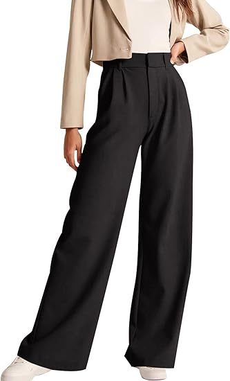 Solid color straight leg pants-D117