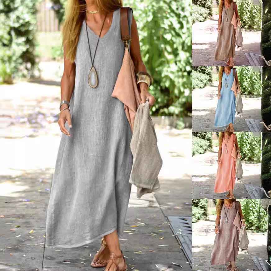 Solid Color Dress-D837