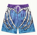 Dedo esqueleto y patrón Paisley shorts-D773 | Inspanda