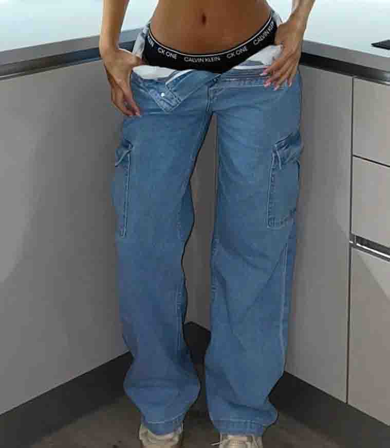 Multi-pocket jeans-D416