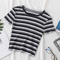 Rainbow Stripe Cropped Top-D750