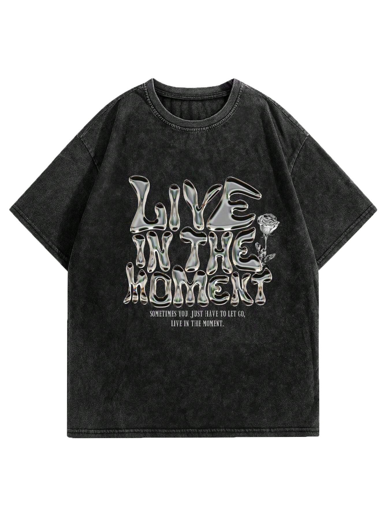 Retro letter print TEE-D373