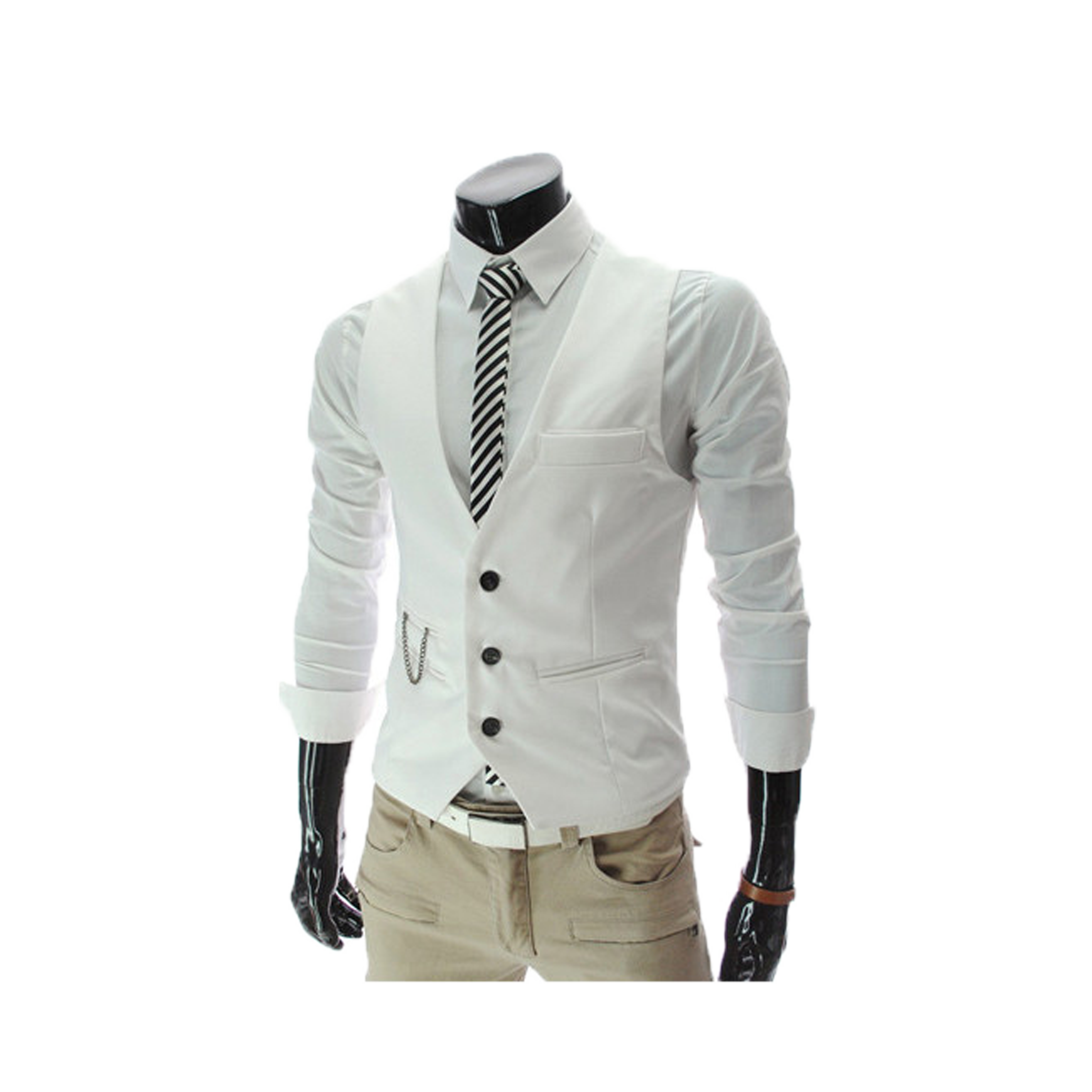 Slim Fit V-Neck Suit Vest-D194