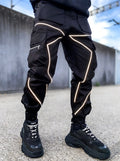 Multi-pocket printed trousers-D408