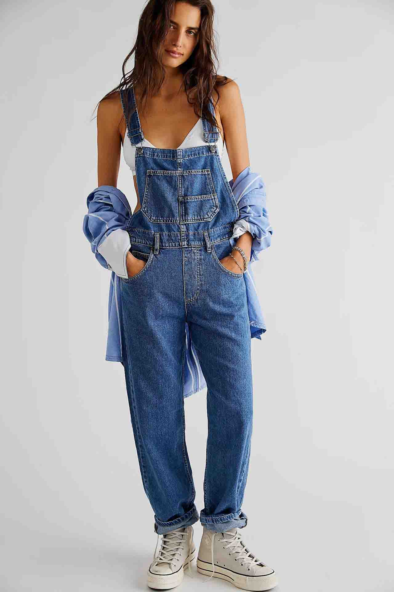 Casual suspender jeans-D770