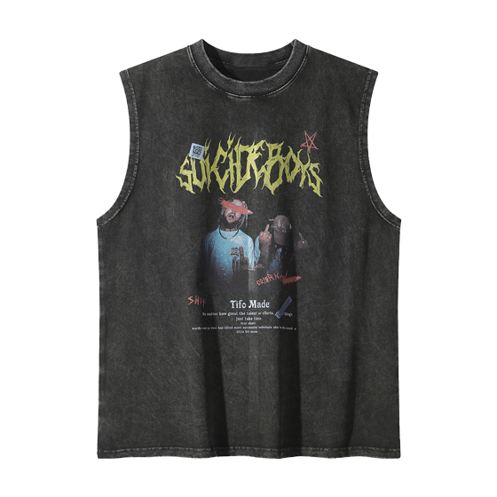 Character print vest TEE-D362