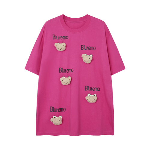Cartoon bear letter print TEE-D515