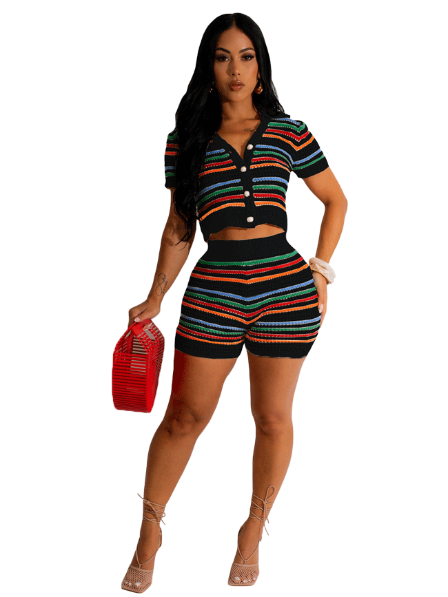 Sexy knitted two-piece set-D853