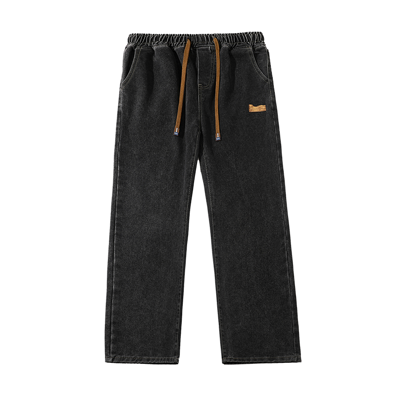 Solid elastic jeans-D85