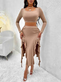 Solid color long-sleeved suit-D824